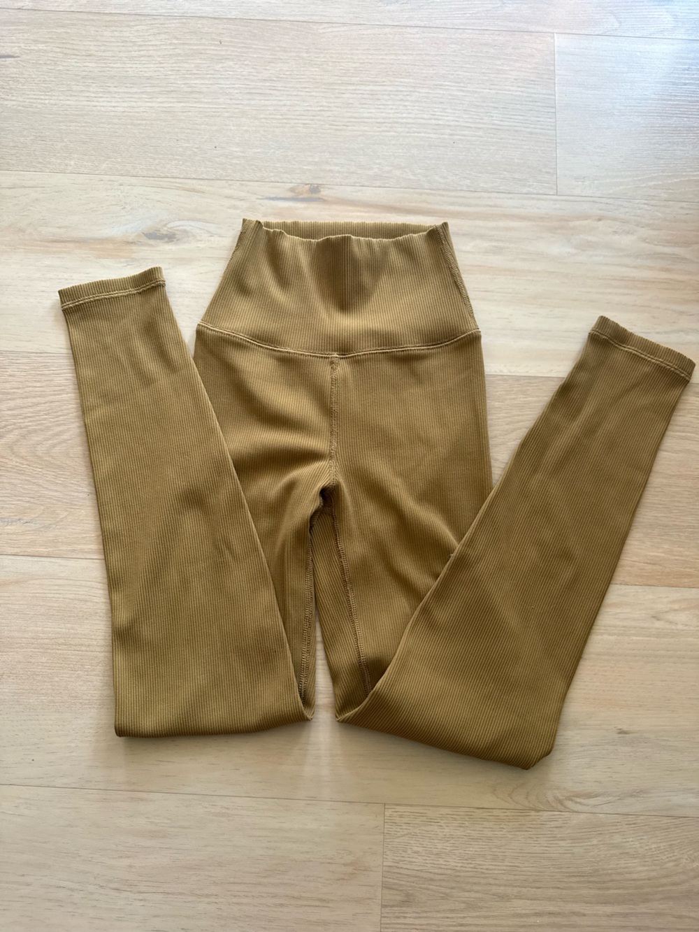 aerie Ribbed High-Waist Leggings in Camel